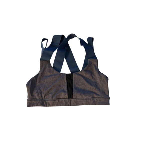 ALO Yoga Blue and Black Sports Bra - Picture 2 of 7